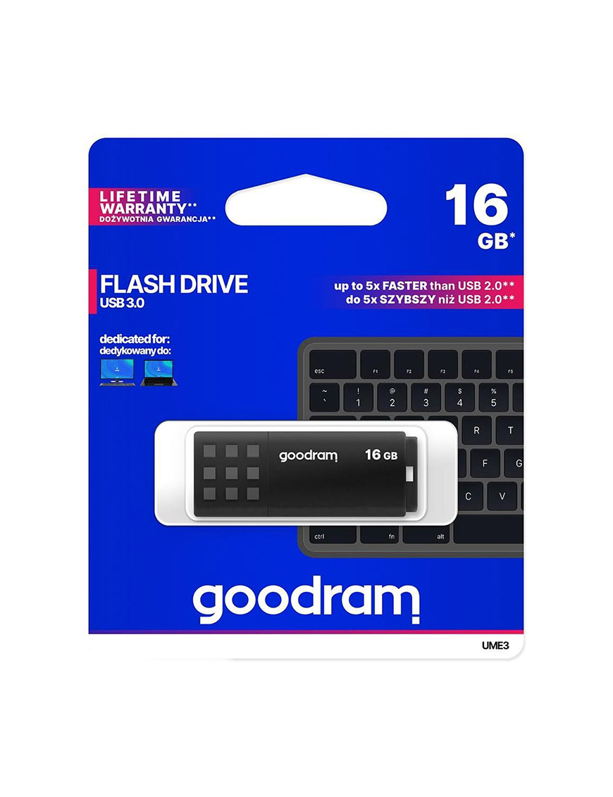 Goodram pamięć USB UME3 | USB 16G 3.0 | GB | black