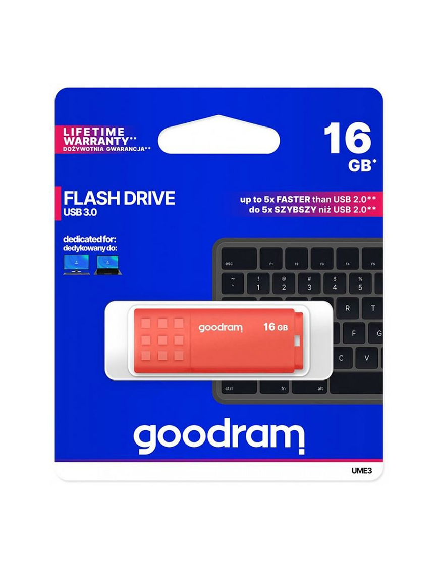 Goodram pamięć USB UME3 | USB 3.0 16GB | orange