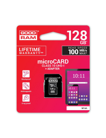 Goodram karta pamięci micro SDHC Class 10 | 128GB | black + Adapter