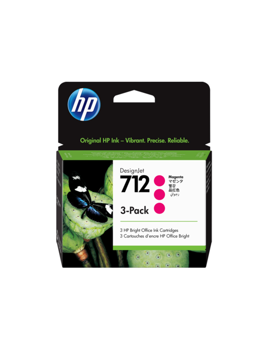 Zestaw trzech tuszy HP 712 | 3x 29ml | magenta