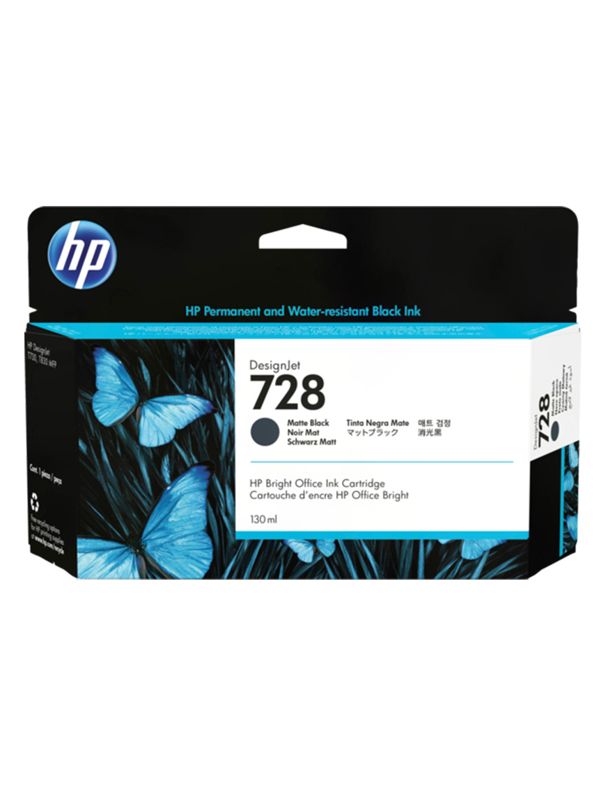 Tusz HP 728 do Designjet T730/T830 | 130ml | matte black