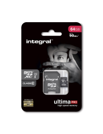 Integral karta pamięci micro SDHC/XC Cl10 Class 10 64GB + adapter