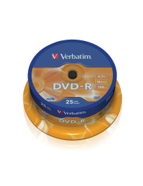 Verbatim DVD-R | 4.7GB | x16 | cakebox 25szt | matte silver
