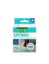 Dymo taśma do drukarek etykiet, D1 45019 | 12mm x 7m | czarny / zielony