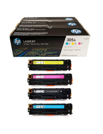 Zestaw trzech tonerów HP 305A do LJ Pro 300 color M375/475 | 3 x 2 600 str. |CMY