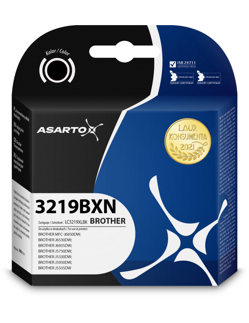 Tusz Asarto do Brother 3219BXN | LC3219XLBK | 3000 str. | black