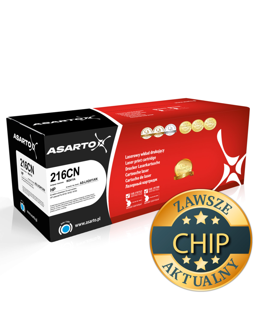 Toner Asarto do HP 216CN | W2411A | 850 str. | cyan | z chip