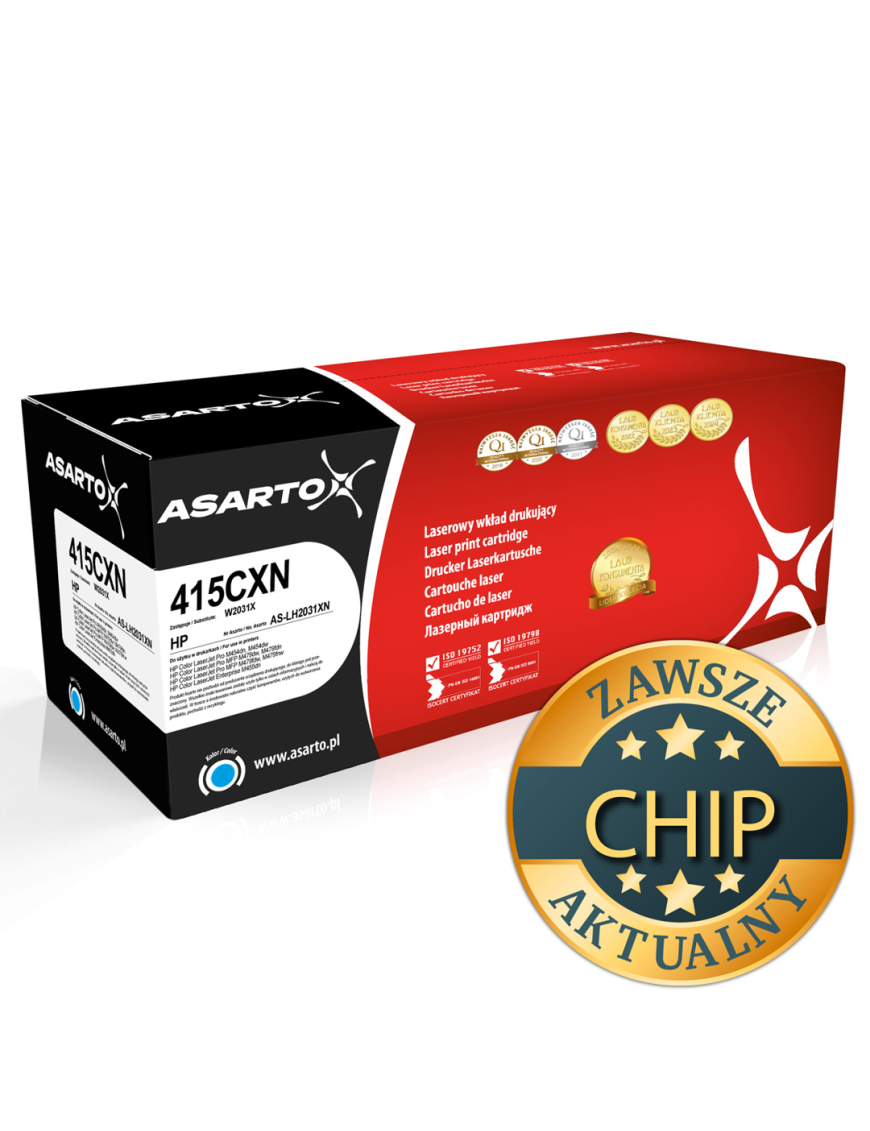 Toner Asarto do HP 415CXN | W2031X | 6000 str. | cyan | AKTUALNY CHIP
