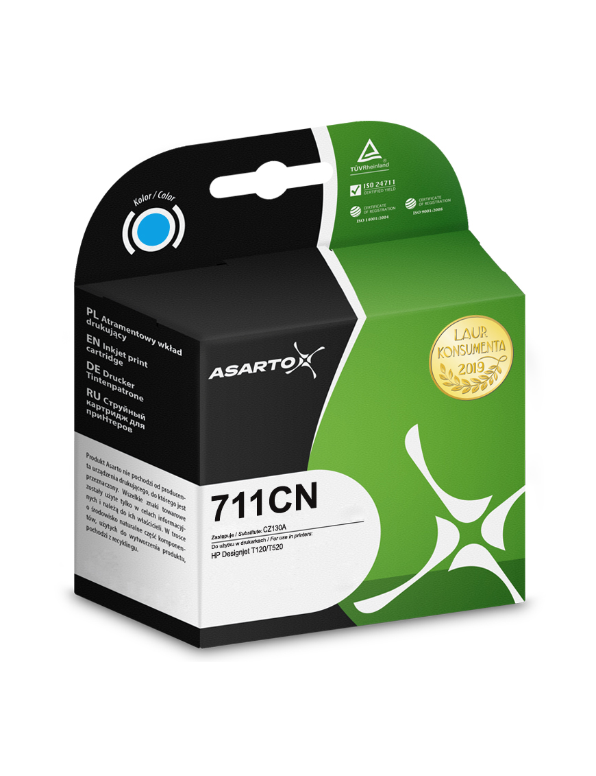 Tusz Asarto do HP 711CN | CZ130A | 29 ml | cyan