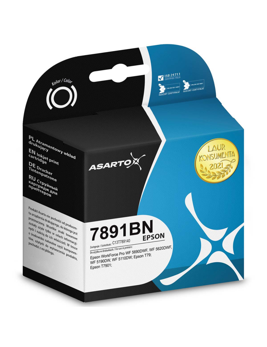 Tusz Asarto do Epson 7891BN | C13T789140 | 3100 str. | black