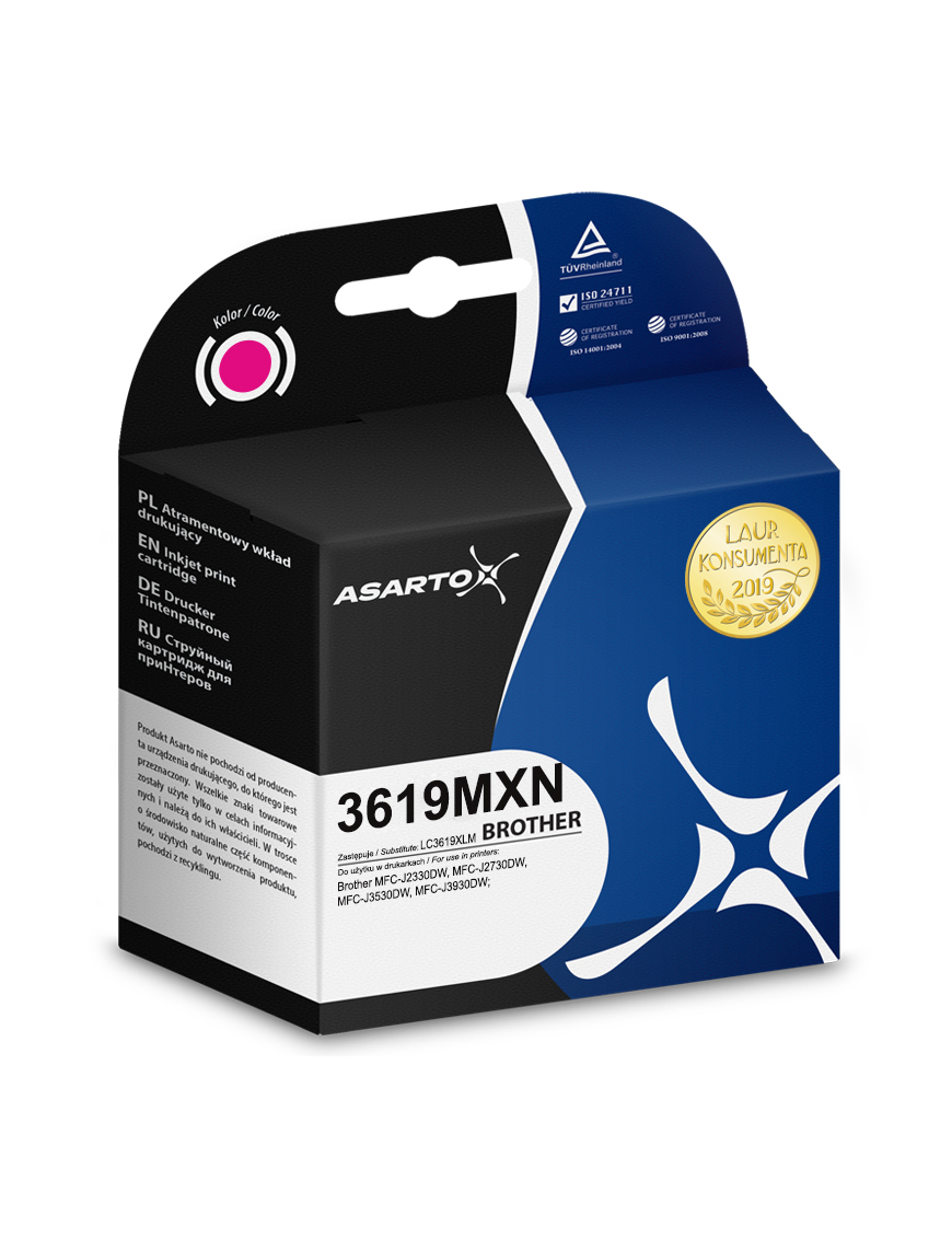 Tusz Asarto do Brother 3619MXN | LC3619XLM | 1500 str. | magenta