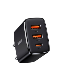 Baseus Ładowarka sieciowa Compact Quick Charger 2xUSB | USB-C, PD, 3A 30W black