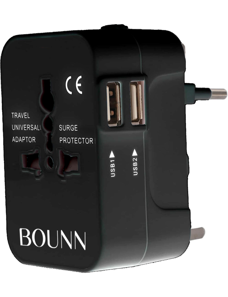 Bounn przejściówka do gniazdka angielsko polska EU UK USA 2x USB