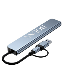 Bounn Hub USB-C + USB-A 8w2 rozdzielacz 3xUSB 2.0 Sd/Tf USB-C miniJack USB 3.0