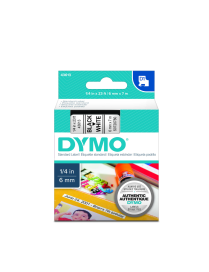 Dymo taśma do drukarek etykiet, D1 43613 | 6mm x 7m | czarny / biały