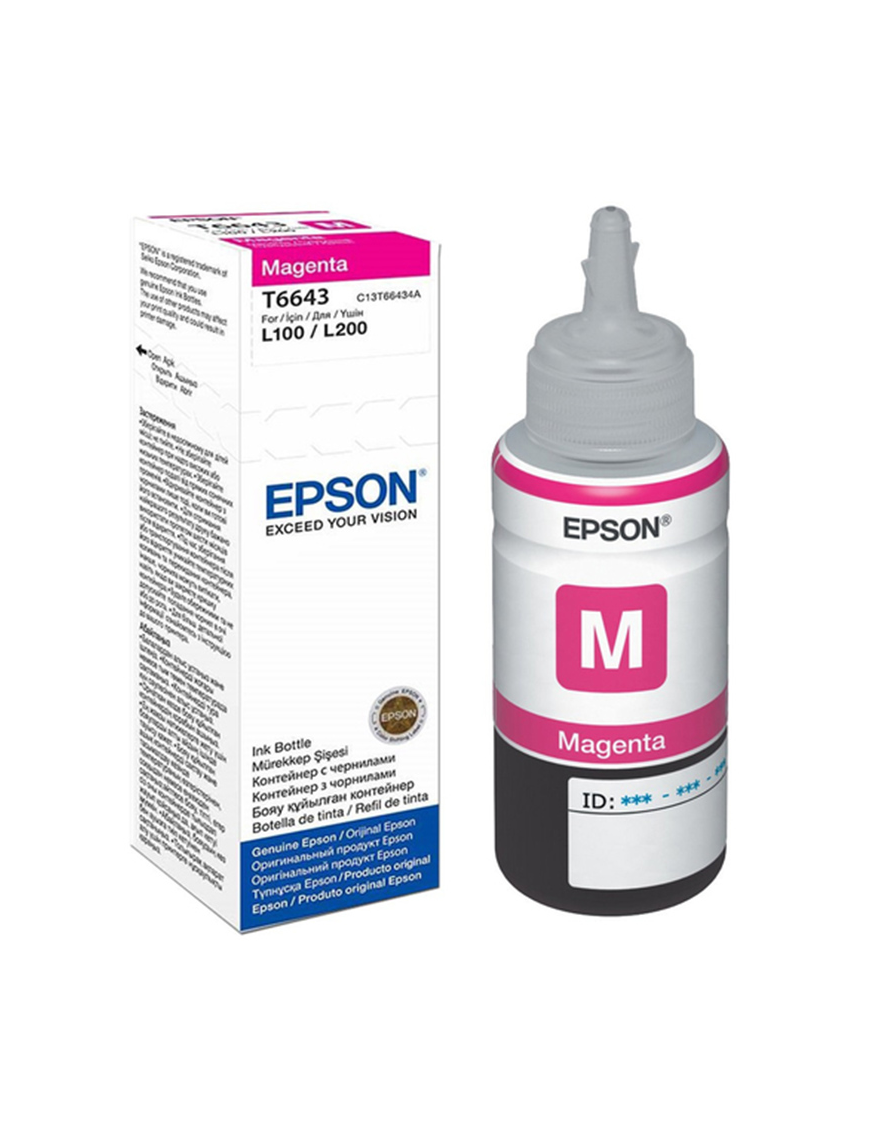 Butelka z tuszem Epson T6643 do L-100/200/210/300/355/550 | 70ml | magenta