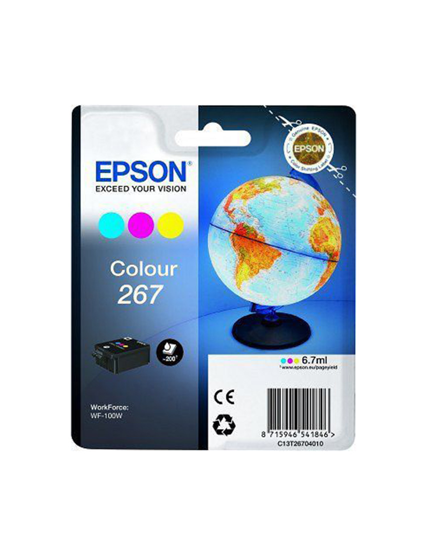 Tusz Epson T267 do WorkForce WF-100W | CMY | 200 str.